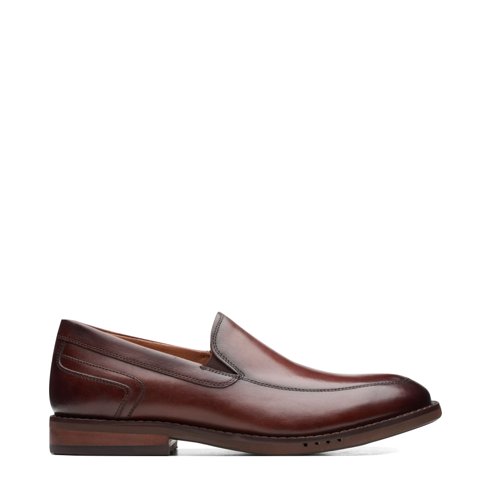 Clarks Men's Un Hugh Step Leather Slip On Dress Shoe in Brown