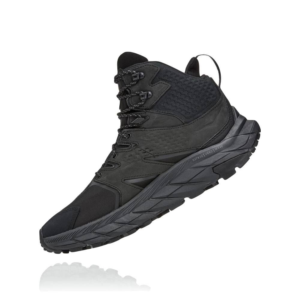 Hoka Men's Anacapa Mid GTX Waterproof Leather Hiker in Black