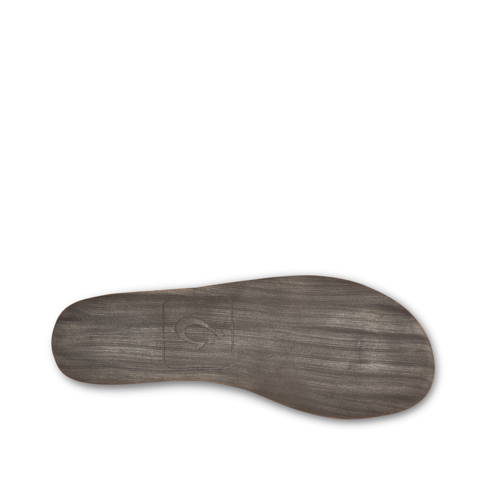 Bottom view of OluKai Moloa Leather Shearling Lined Slipper for men.