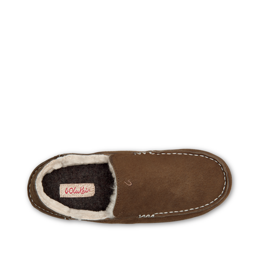 Top-down view of OluKai Nohea Shearling Lined Slipper for women.