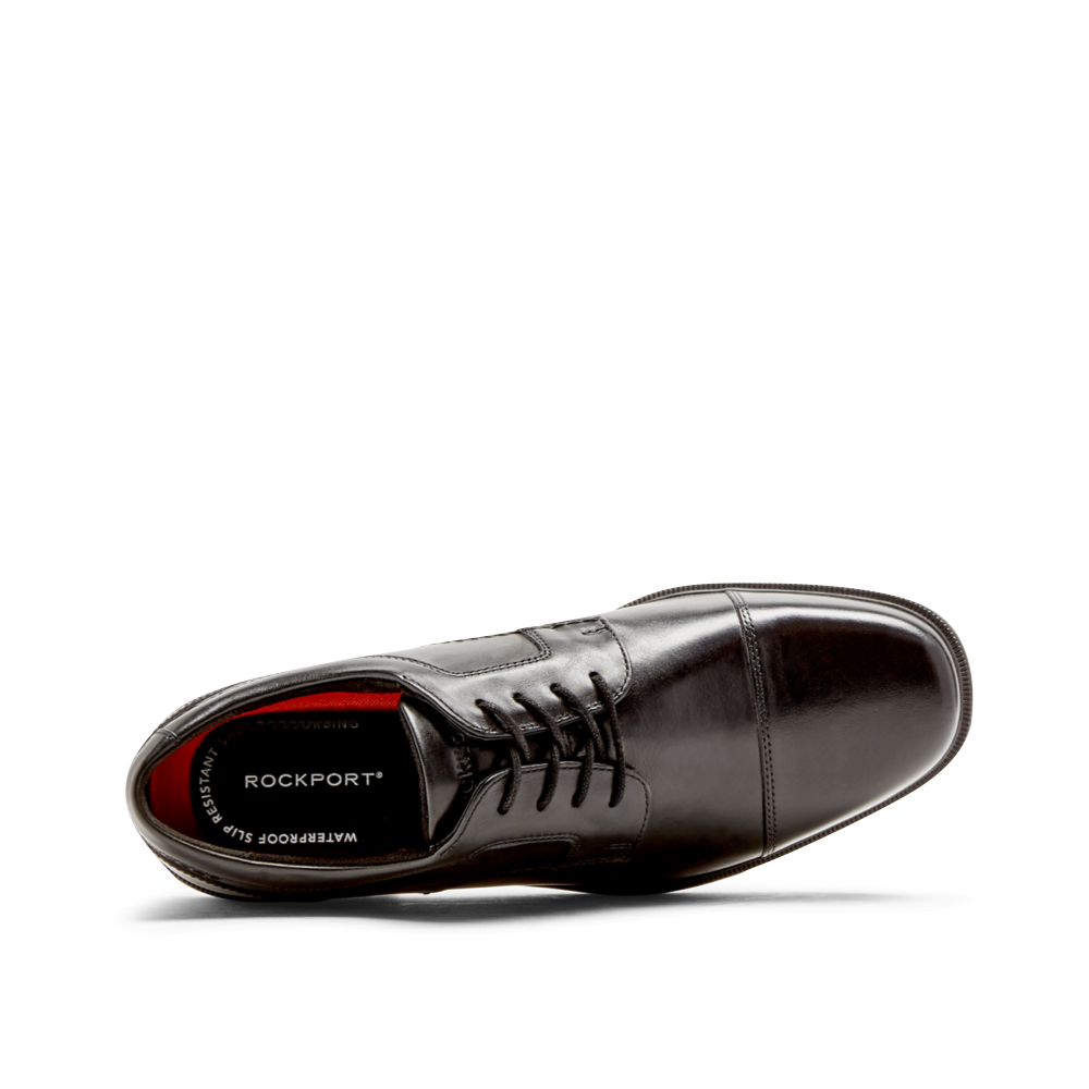 Top-down view of Rockport Taylor Waterproof SlipResistant Cap Toe Oxford for men.