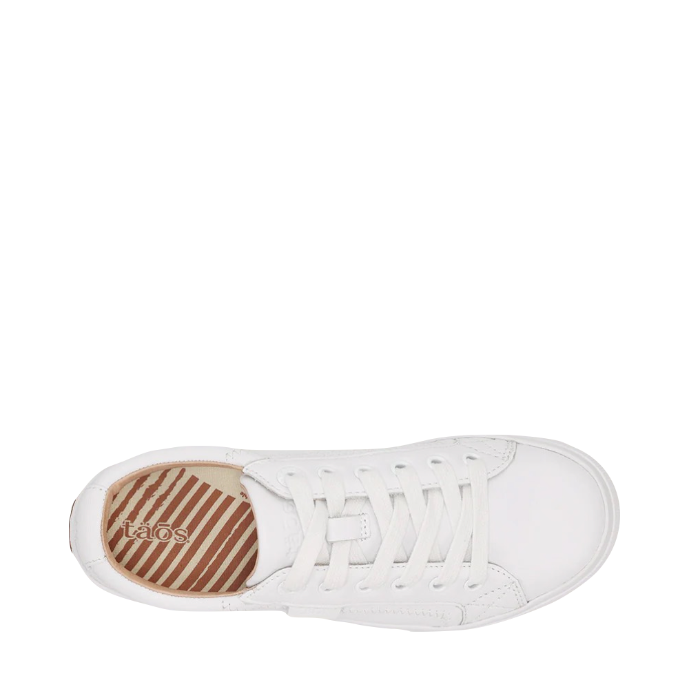 Taos Women's Plim Soul Lux Leather Sneaker in White