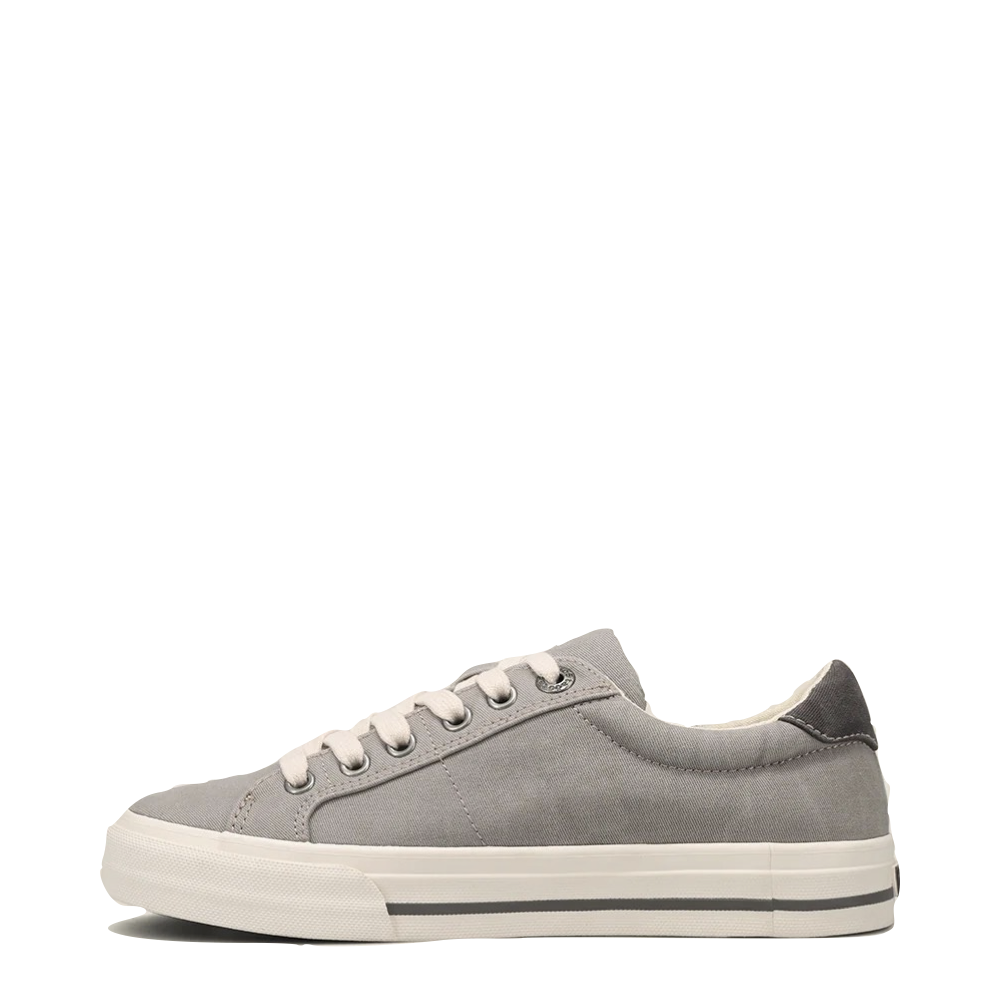Side (left) view of Taos Z Soul Side Zip Canvas Lace Sneaker for women.