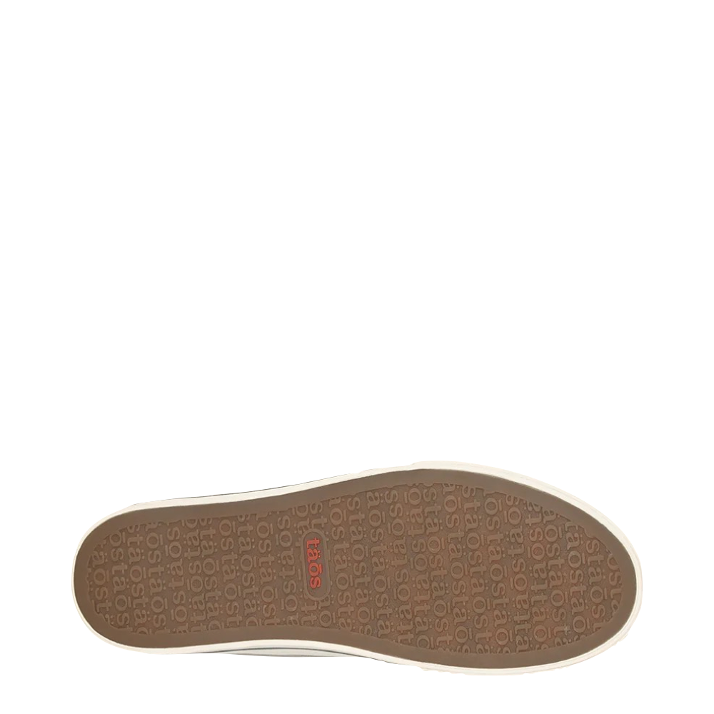 Bottom view of Taos Z Soul Side Zip Canvas Lace Sneaker for women.