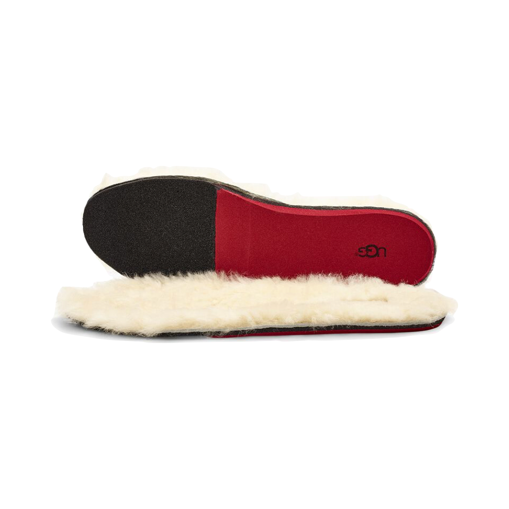 Side and Bottom view of Ugg Replacement Sheepskin Insoles for men.