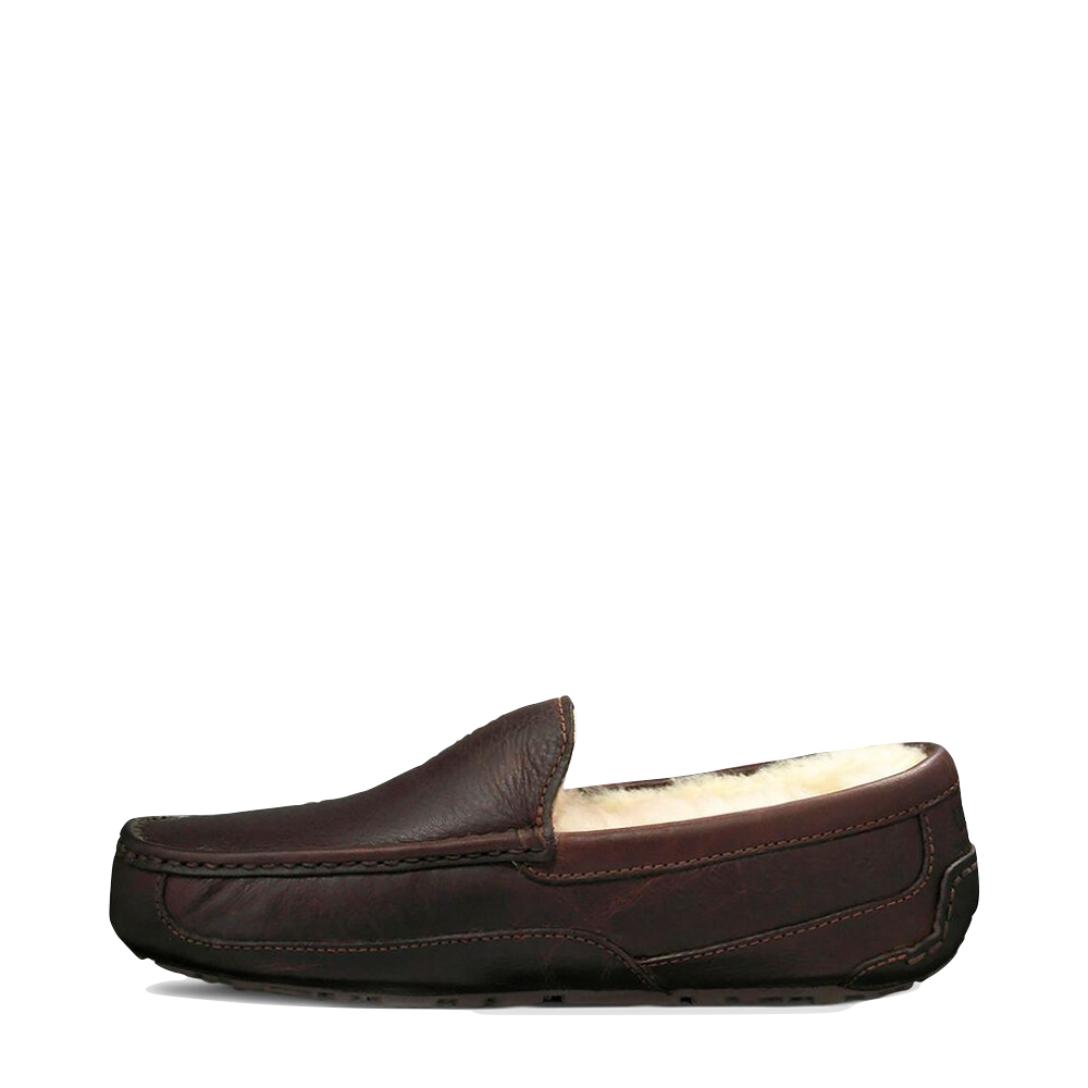 UGG Ascot Leather Moccasin Slipper in Dark Spice