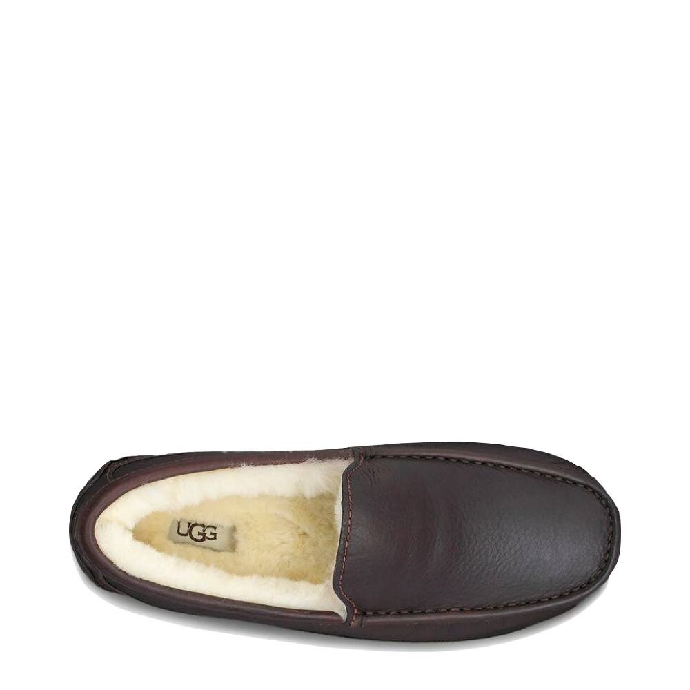 UGG Ascot Leather Moccasin Slipper in Dark Spice