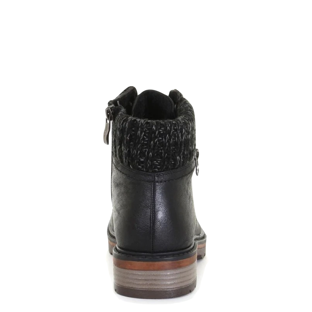 Back view of Wanderlust Amy Knit Cuff Waterproof Lace Boot for women.