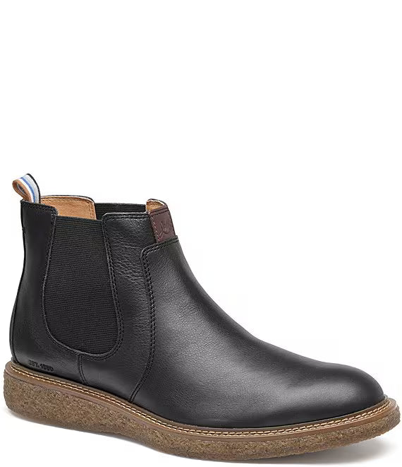 Johnston & Murphy Men's Clint Chelsea Boot in Black Full-Grain Leather