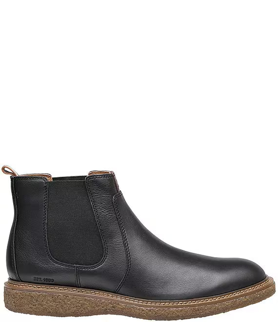 Johnston & Murphy Men's Clint Chelsea Boot in Black Full-Grain Leather