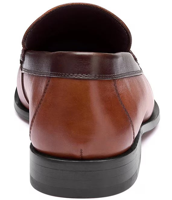 Johnston & Murphy Men's Humphrey Penny Loafer in Tan/Brown Full-Grain Leather