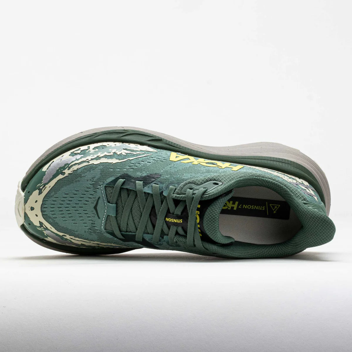 Hoka Men's Stinson 7 Sneaker in Fern/Cement Grey