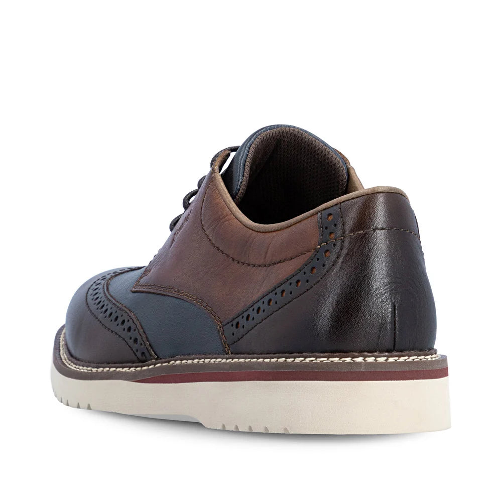 Rieker Men's Alan 04 Wing Tip Lace Shoe in Brown Multi Brasil/Pazific/Amaretto