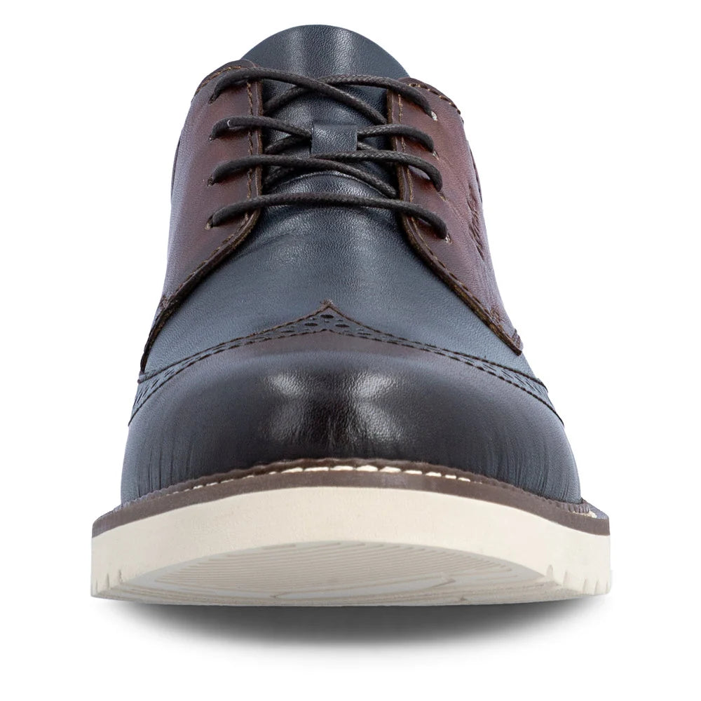 Rieker Men's Alan 04 Wing Tip Lace Shoe in Brown Multi Brasil/Pazific/Amaretto