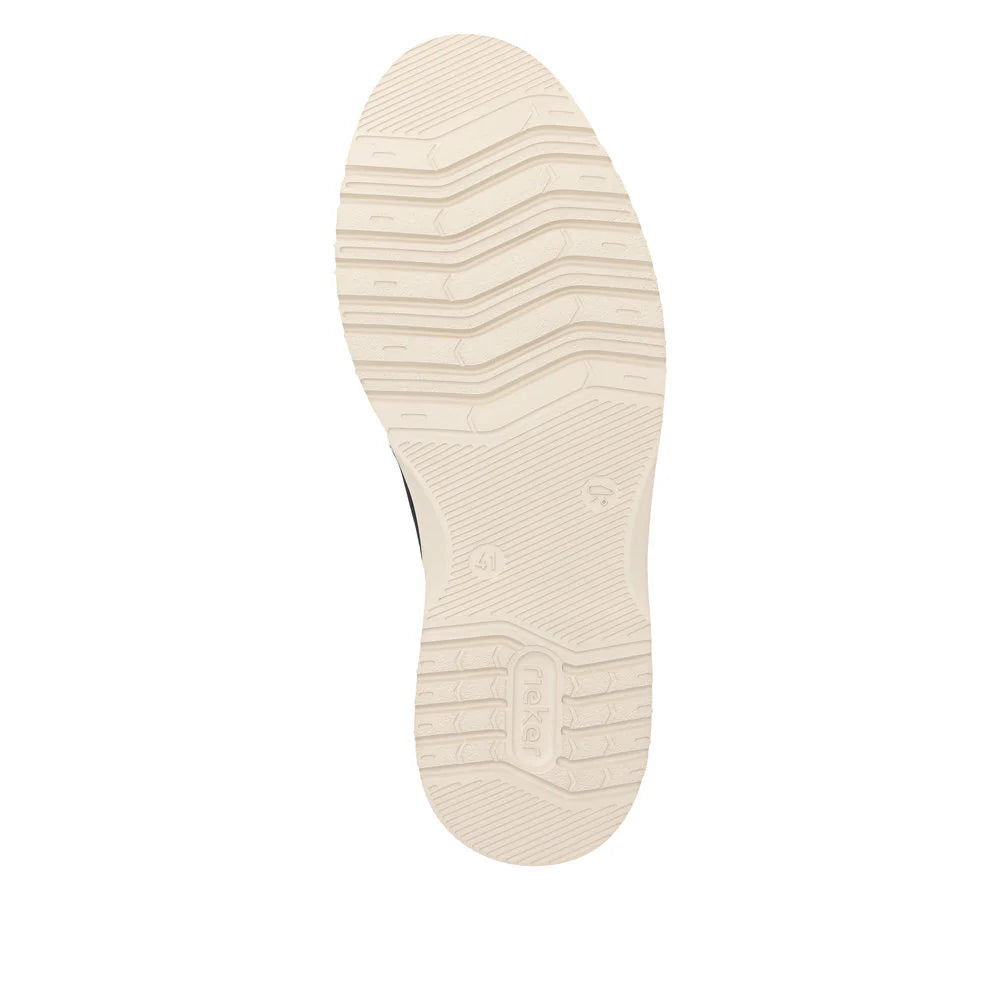 Rieker Men's Alan 04 Wing Tip Shoe in Nero/Blei Black