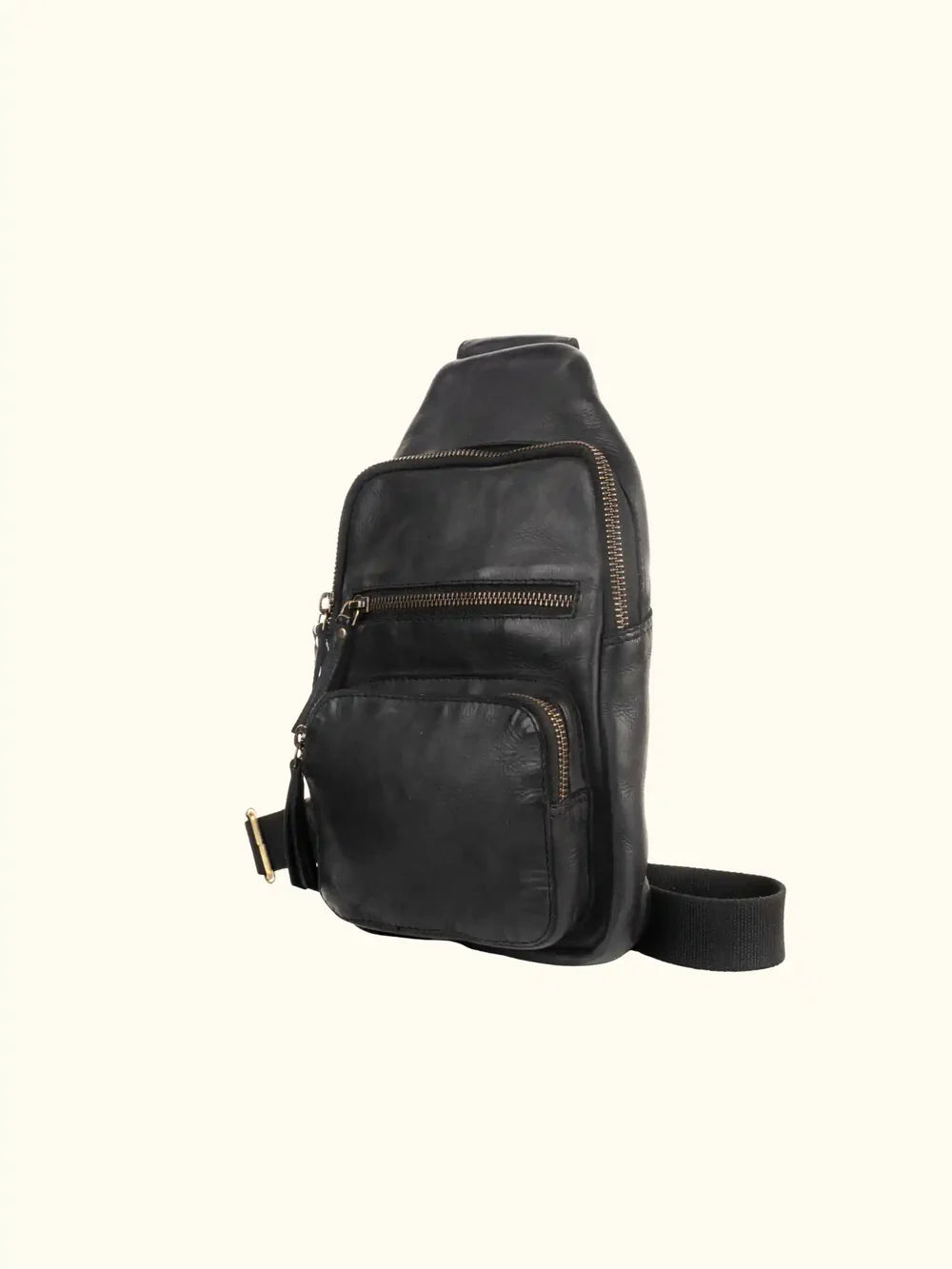 Milo Martina Leather Sling Backpack in Black