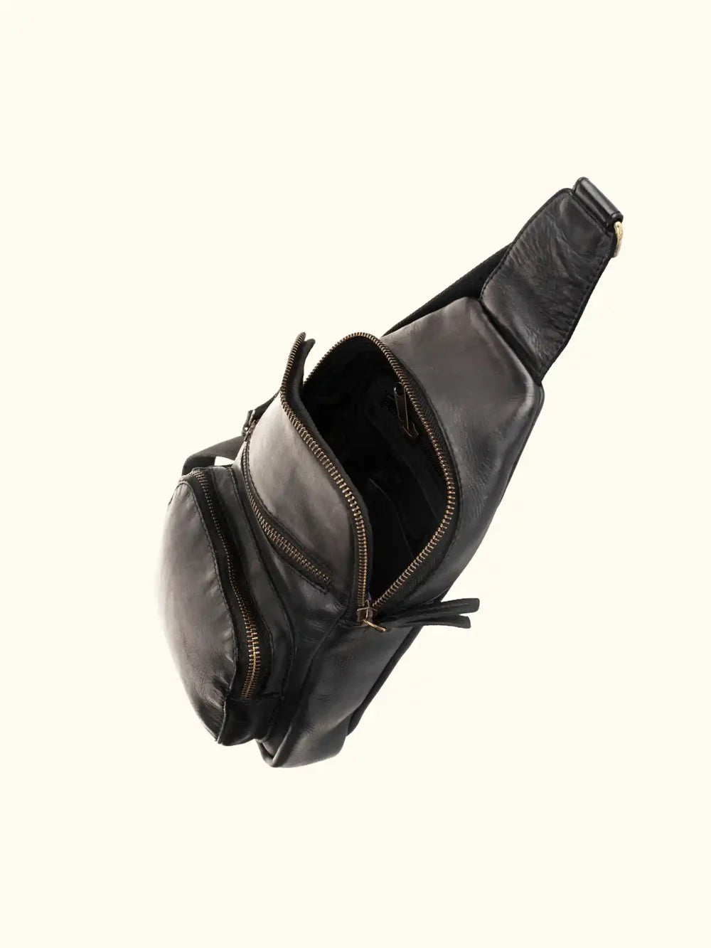 Milo Martina Leather Sling Backpack in Black