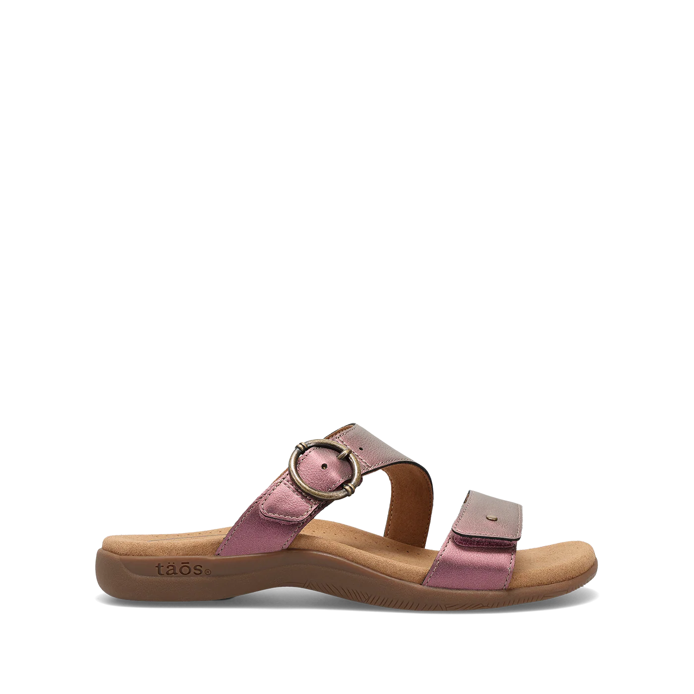 Taos Women's Westside Slip On Slide Sandal in Violet Metallic