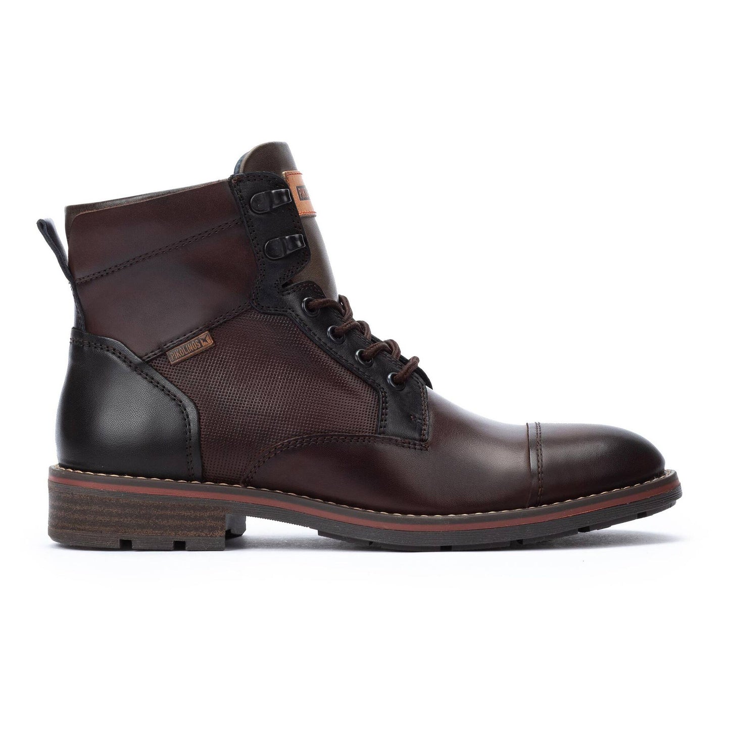 Pikolinos Men's York Side Zip Lace Boot in Olmo Brown