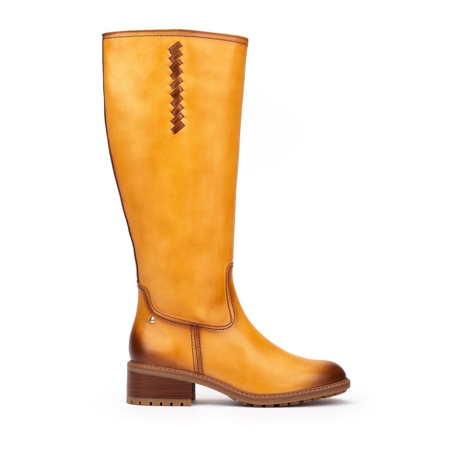 Pikolinos Women's Medina Tall Leather Heeled Boot in Almond