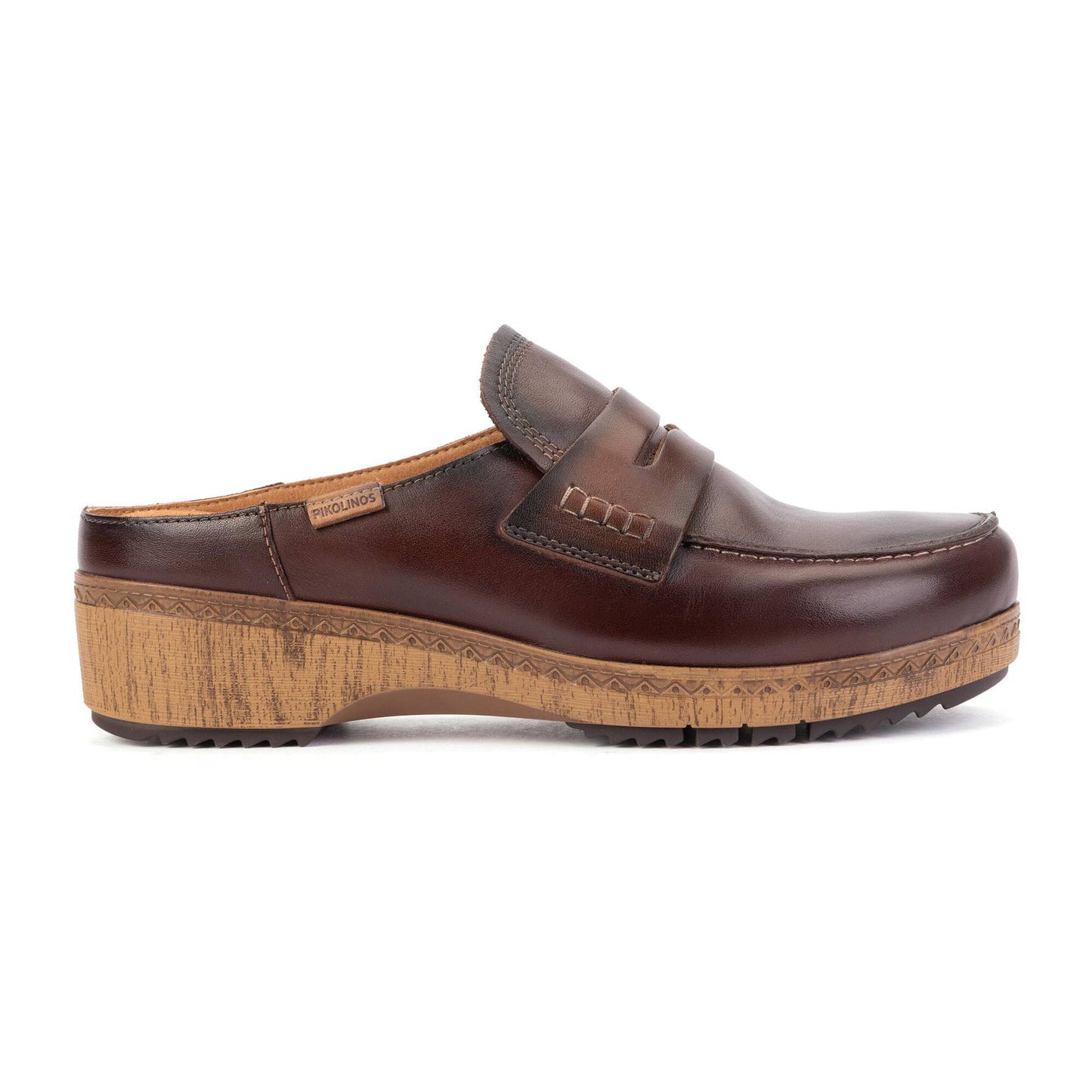 Pikolinos Women's Granada Penny Loafer Clog in Caoba Brown