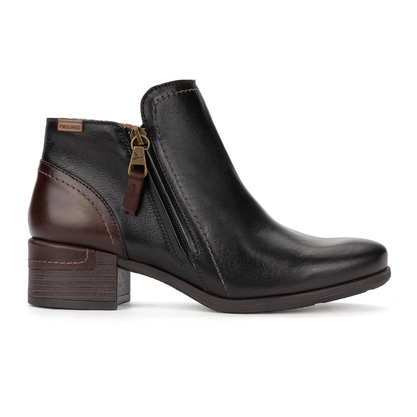 Pikolinos Women's Malaga Low Side Zip Heeled Boot in Black