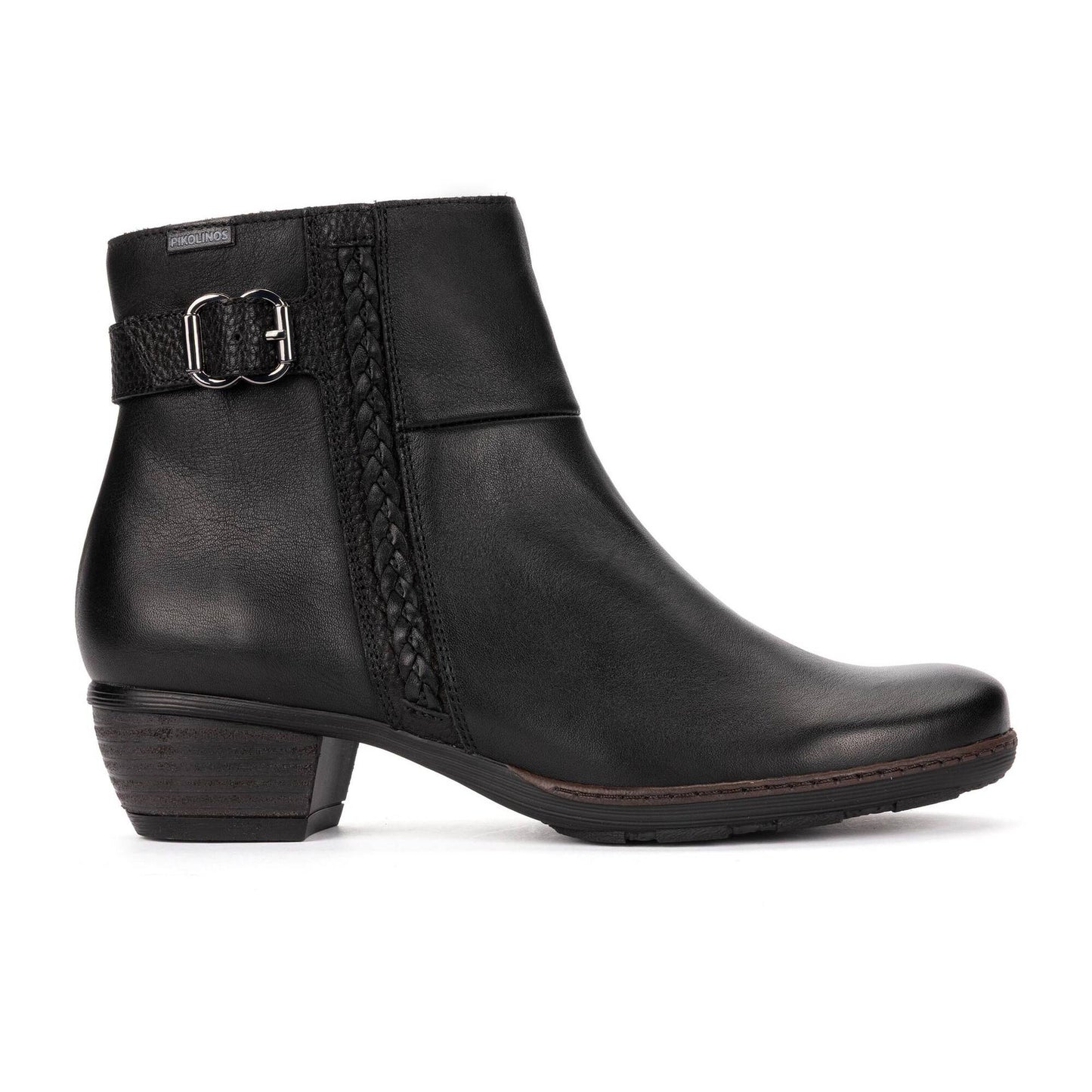 Pikolinos Women's Utiel Low Side Zip Heeled Boot in Black