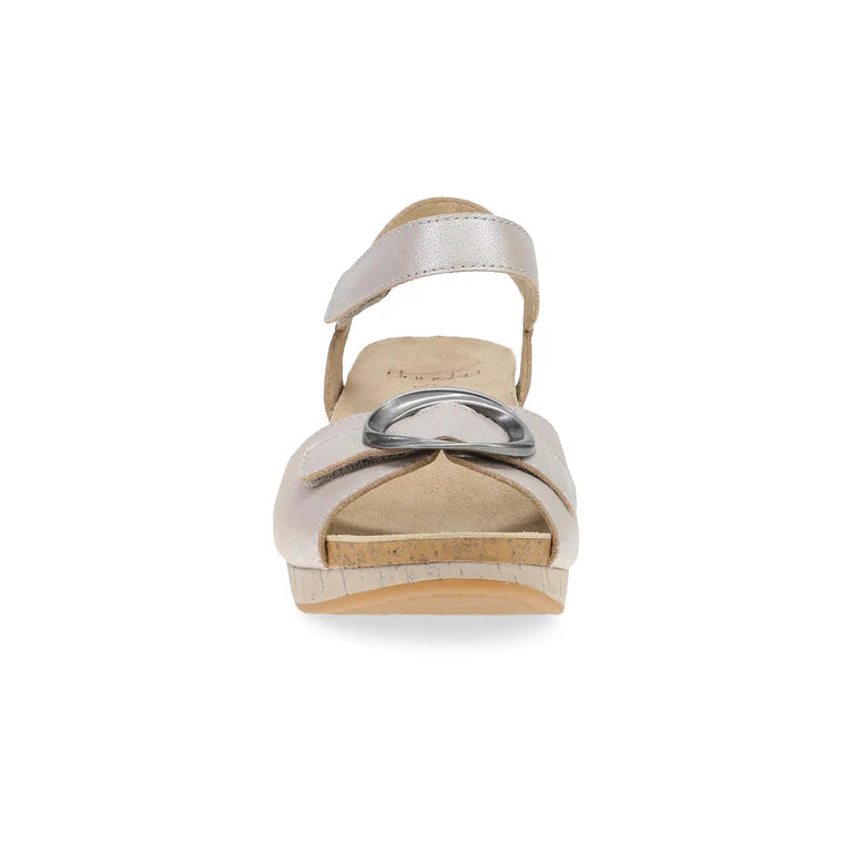 Dansko Women's Stella Wedge Sandal in Pearl Metallic