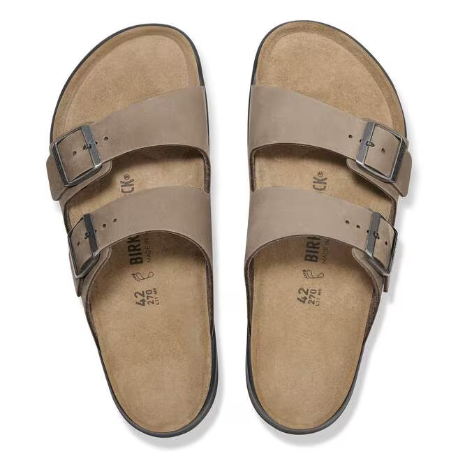 Birkenstock Men's Arizona Crosstown Oiled Leather Sandal in Tobacco