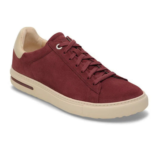 Birkenstock Women's Bend Low Suede Leather Lace Sneaker in Zinfandel/Eggshell