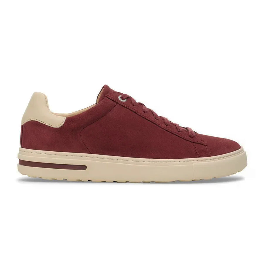 Birkenstock Women's Bend Low Suede Leather Lace Sneaker in Zinfandel/Eggshell