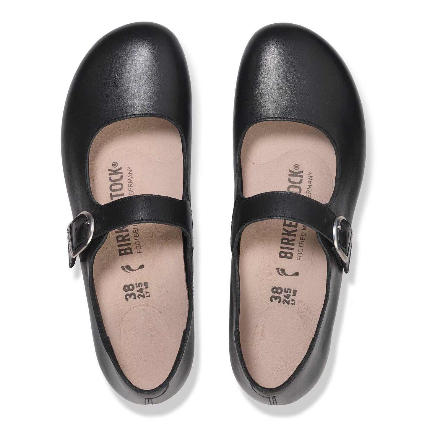 Birkenstock Women's Santa Clarita Smooth Leather Mary Jane in Black