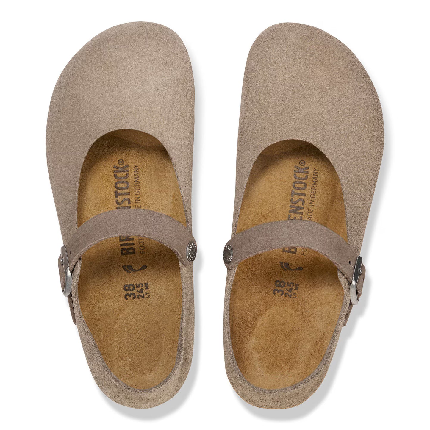 Birkenstock Women's Mantova Suede Leather Mary Jane in Taupe