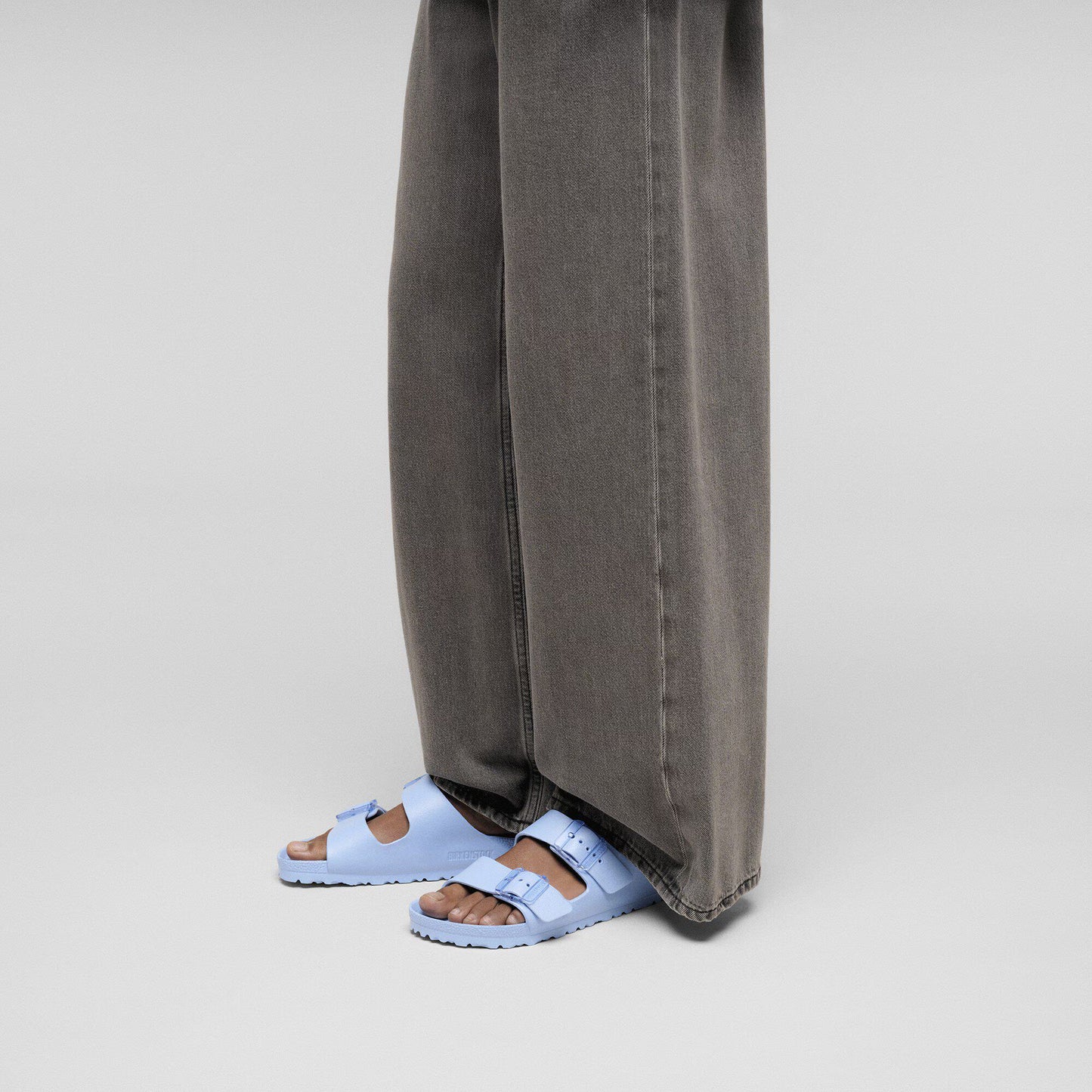 Birkenstock Women's Arizona Stealth Buckle EVA Sandal in Dusty Blue