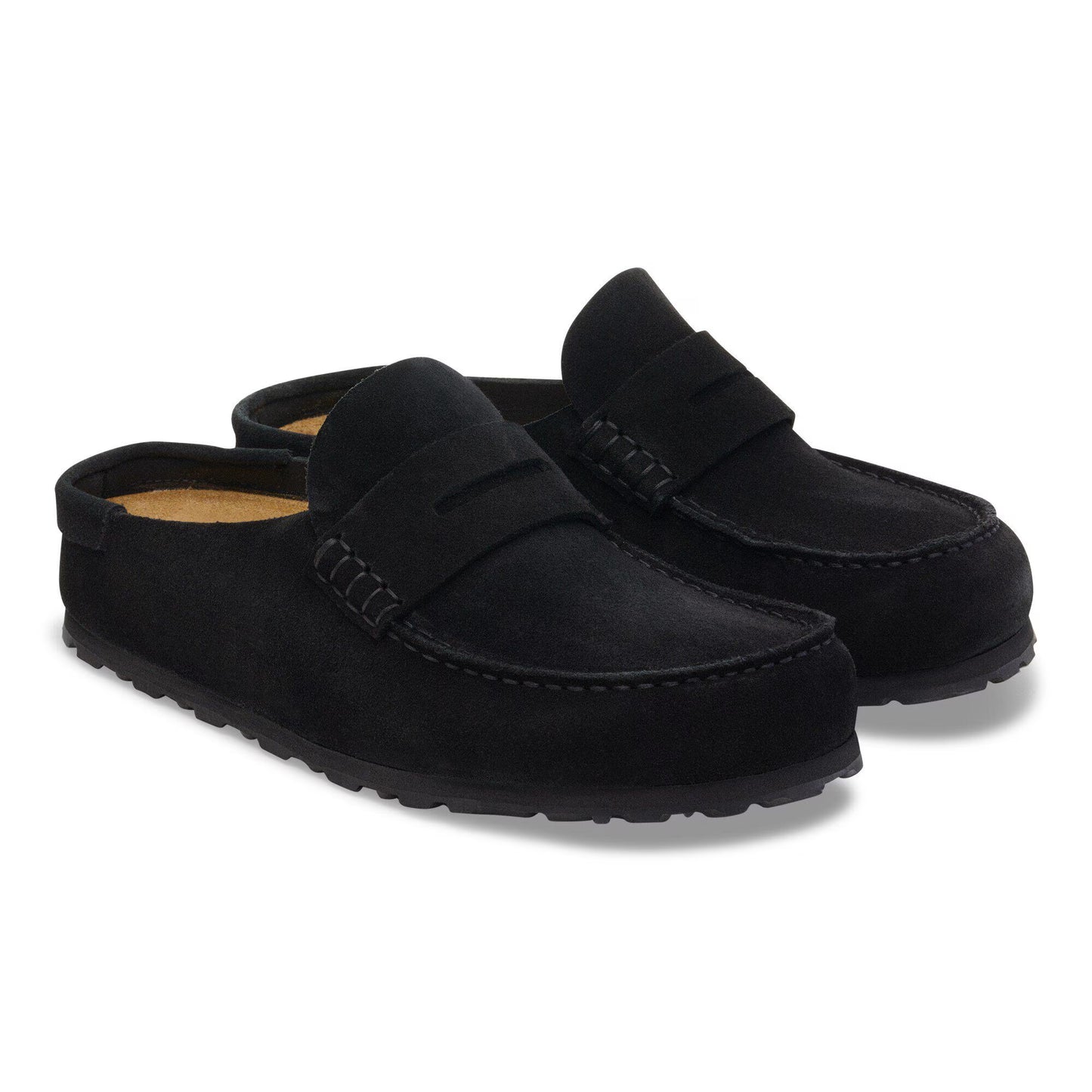 Birkenstock Women's Naples Wrapped Loafer Clog in Black Suede