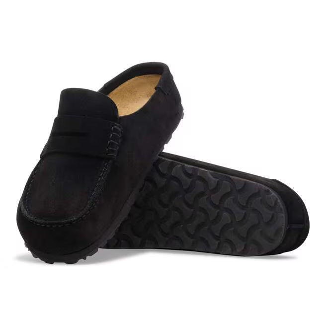 Birkenstock Women's Naples Wrapped Loafer Clog in Black Suede