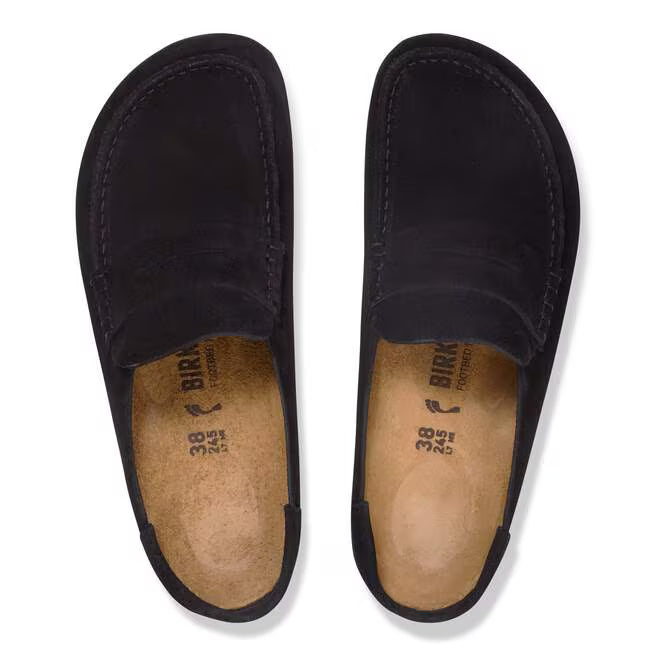 Birkenstock Women's Naples Wrapped Loafer Clog in Black Suede
