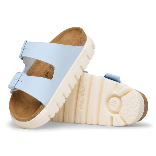 Birkenstock Women's Arizona Chunky Birko-Flor Sandal in Baby Blue