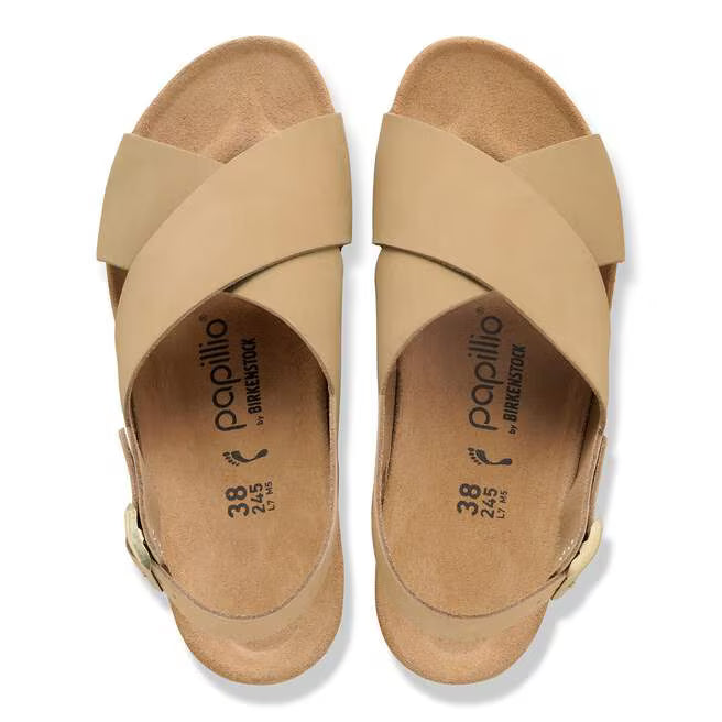 Birkenstock Women's Samira Wedge Sandal in Sandcastle Nubuck