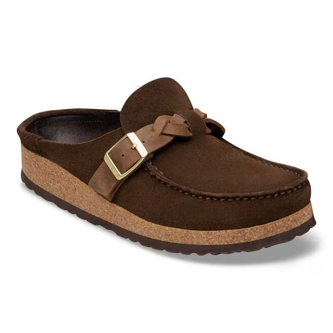 Birkenstock Women's Buckley Braided Slip On Clog in Carafe Suede