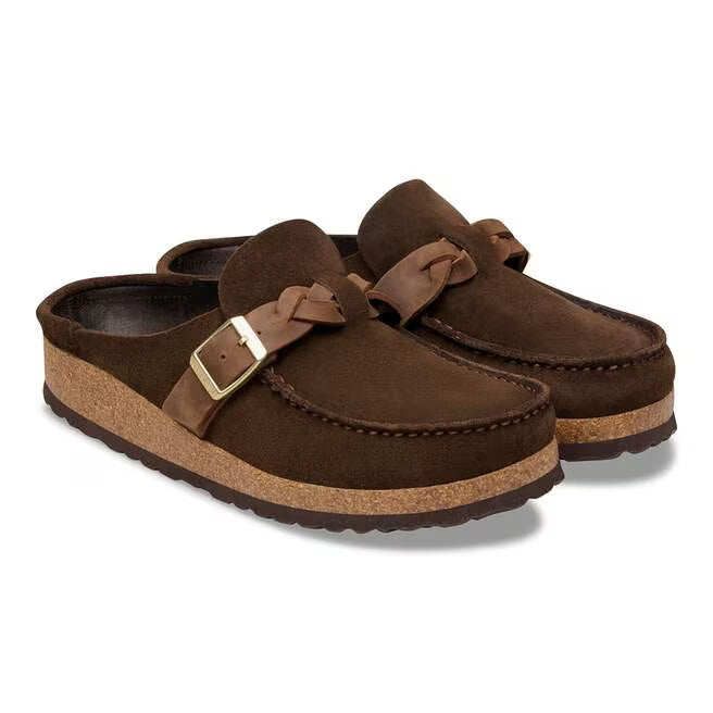 Birkenstock Women's Buckley Braided Slip On Clog in Carafe Suede