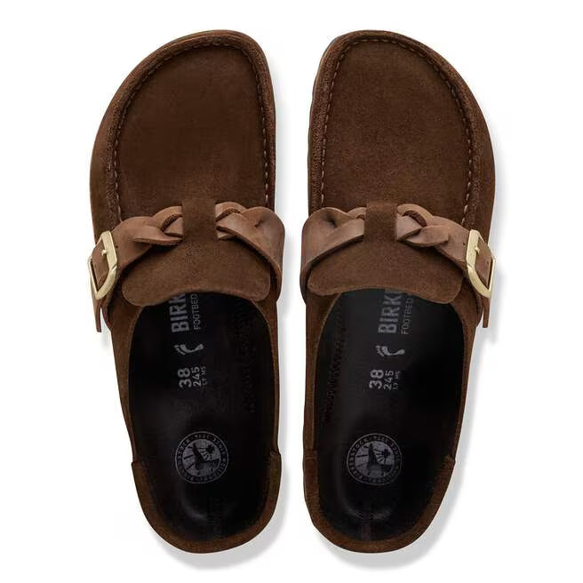 Birkenstock Women's Buckley Braided Slip On Clog in Carafe Suede
