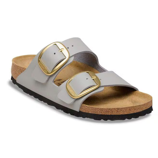Birkenstock Women's Arizona Birko-Flor Big Buckle Sandal in Stone Coin