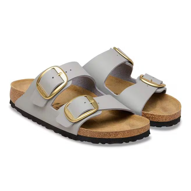 Birkenstock Women's Arizona Birko-Flor Big Buckle Sandal in Stone Coin