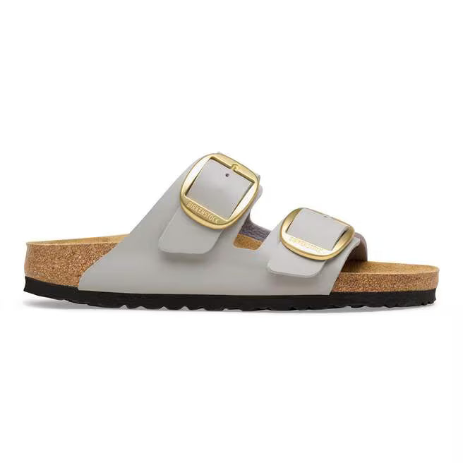 Birkenstock Women's Arizona Birko-Flor Big Buckle Sandal in Stone Coin