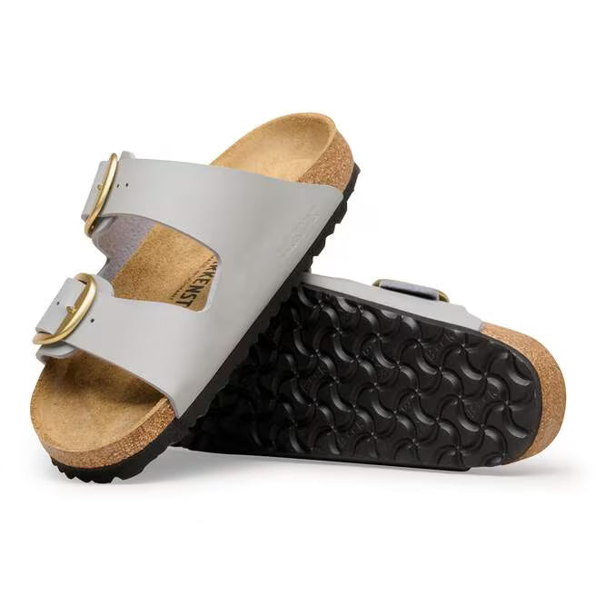 Birkenstock Women's Arizona Birko-Flor Big Buckle Sandal in Stone Coin