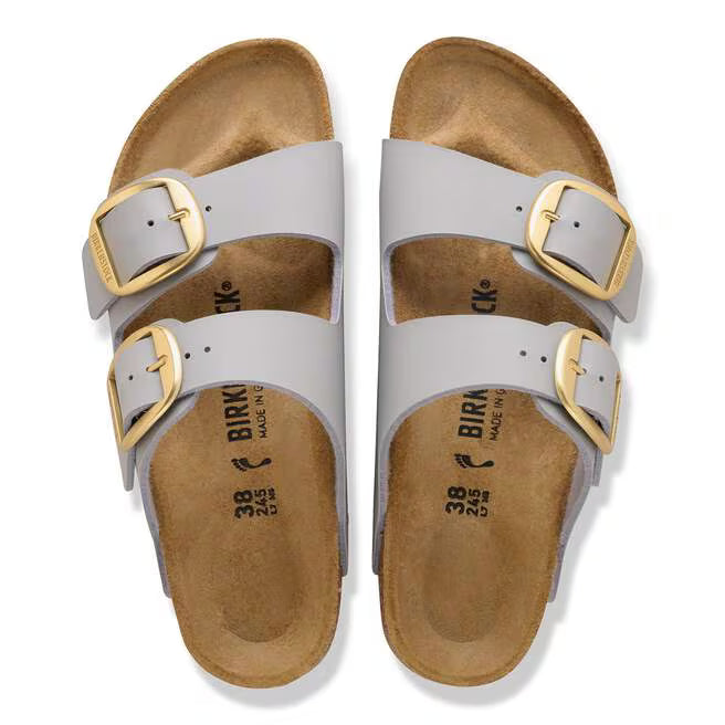 Birkenstock Women's Arizona Birko-Flor Big Buckle Sandal in Stone Coin