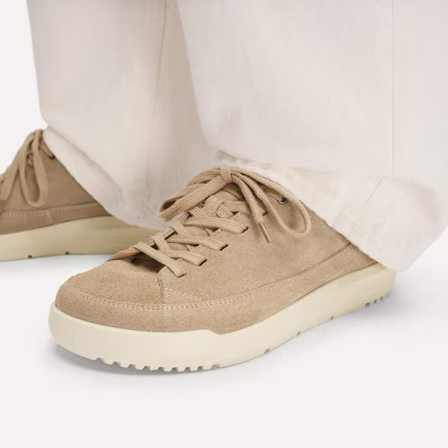 Birkenstock Men's Melbourne Tie Sneaker in Taupe Suede
