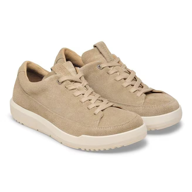 Birkenstock Men's Melbourne Tie Sneaker in Taupe Suede