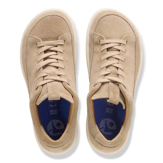 Birkenstock Men's Melbourne Tie Sneaker in Taupe Suede
